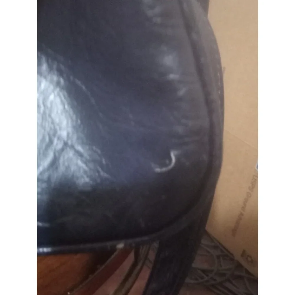 Vintage Samsonite Messenger Bag Navy Blue Leather Inner Pockets carry Handle